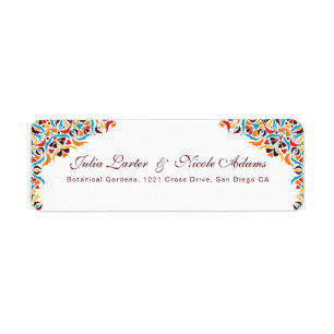 Whimsical Luxury Ivory Floral Style Border Wedding Label