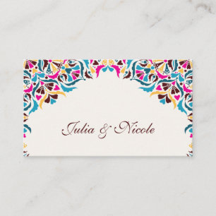 Whimsical Luxury Ivory Floral Style Border Wedding Place Card