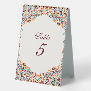 Whimsical Luxury Ivory Floral Style Border Wedding Table Tent
