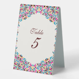 Whimsical Luxury Ivory Floral Style Border Wedding Table Tent