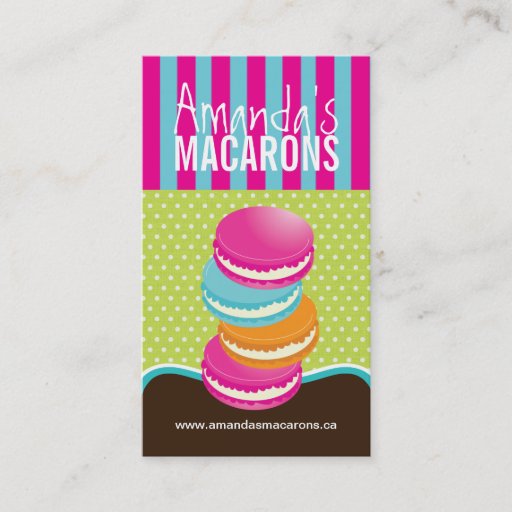 Customizable Whimsical Macarons Business Cards