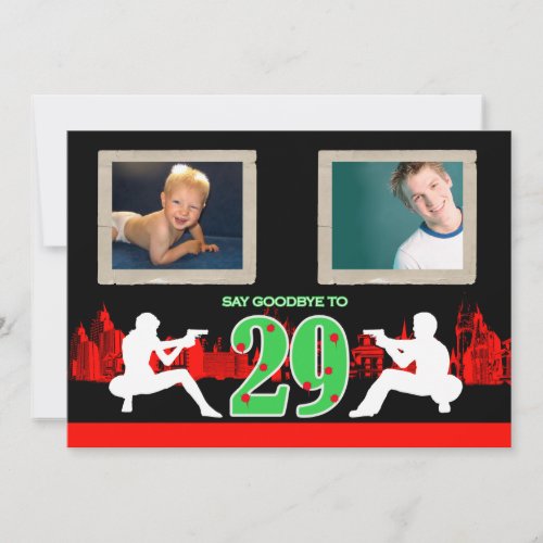 Whimsical Mafia Style 30th Birthday Party Invite