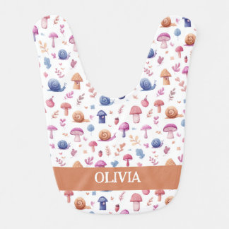 Whimsical Magic Garden Pattern Custom Baby Bib