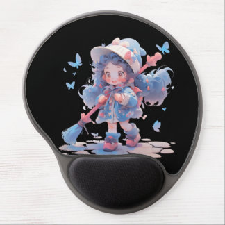 Whimsical Magic Girl – Cute Fantasy Adventure Art Gel Mouse Pad