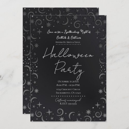 Whimsical Magic Halloween Cocktails Costumes Party Invitation