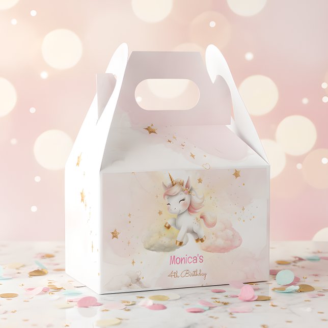 Whimsical magic pastel unicorn kids birthday favor boxes (Creator Uploaded)