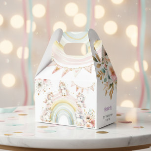 Whimsical magic pastel unicorn kids birthday favor boxes