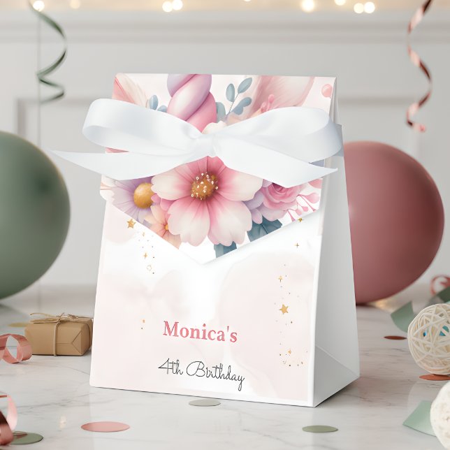 Whimsical magic pink unicorn horn kids birthday favor boxes (Creator Uploaded)