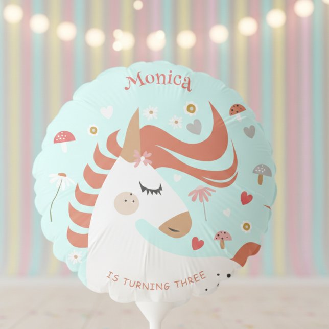 Whimsical magic unicorn kids birthday balloon (Creator Uploaded)