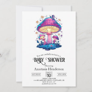 Whimsical Magical Mushroom Baby Shower Invitation