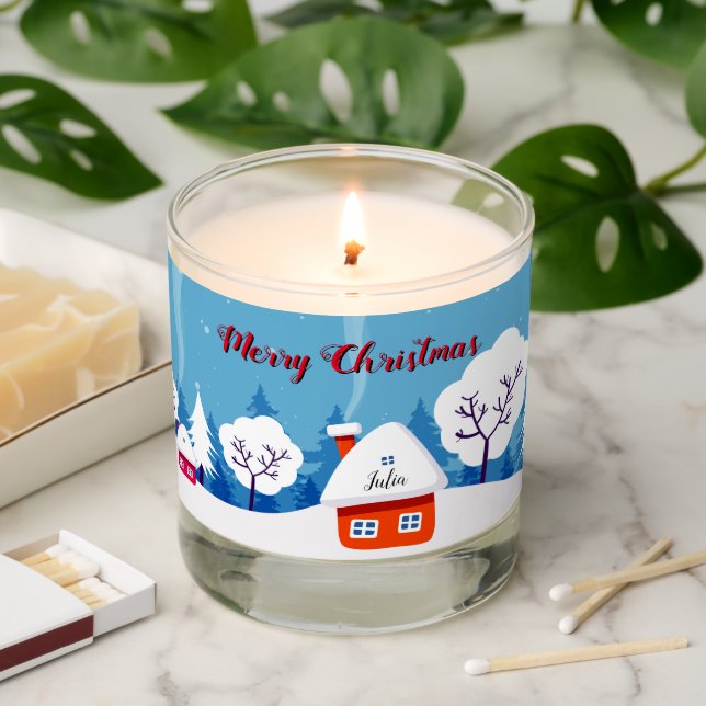 Whimsical Magical Snow Xmas Chic Elegant Scented Candle (Lit)