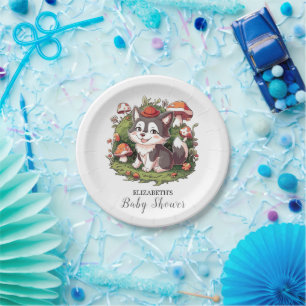 Whimsical Magical Wolf Baby Shower Paper Plates