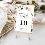 Whimsical Magnolia & Blush Floral Script Wedding Table Number<br><div class="desc">Modern and elegant design printed Whimsical Arch Frame White Magnolia & Blush Pink Floral Script Wedding Table Number that can be customized with your text and add each table number card to your cart, one by one. Please click the "Customize it" button and use our design tool to modify this...</div>