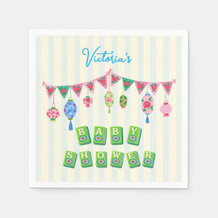 Whimsical Mahjong Baby Shower Napkins