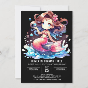 Whimsical Majestic Mermaid Birthday Invitation