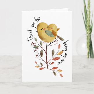 Whimsical Mama Bird& Chick with Photo Mother's Day Card