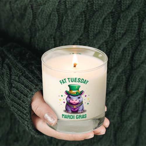 Whimsical Mardi Gras Fat Tuesday Hippo Scented Candle