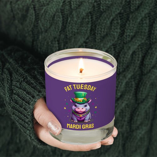 Whimsical Mardi Gras Fat Tuesday Hippo Scented Candle