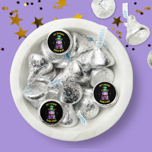 Whimsical Mardi Gras Fat Tuesday Hippo Sticker Hershey®'s Kisses®
