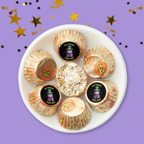 Whimsical Mardi Gras Fat Tuesday Hippo Sticker Reeses Peanut Butter Cups
