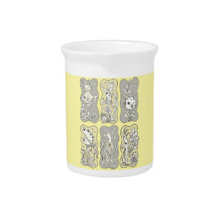 Whimsical Marine Life Pattern Beverage Pitcher