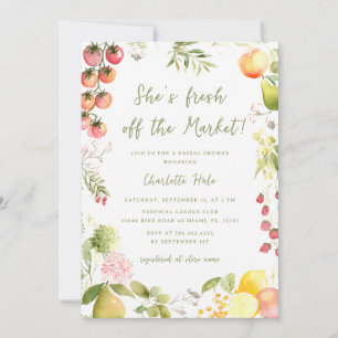 Whimsical Market Farmers Bridal Shower  Invitation