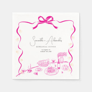 Whimsical Marry Me Chicken Pasta Wedding Rehearsal Napkins