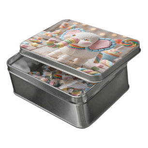 Whimsical Marshmallow Elephant and Pastel Candies Jigsaw Puzzle