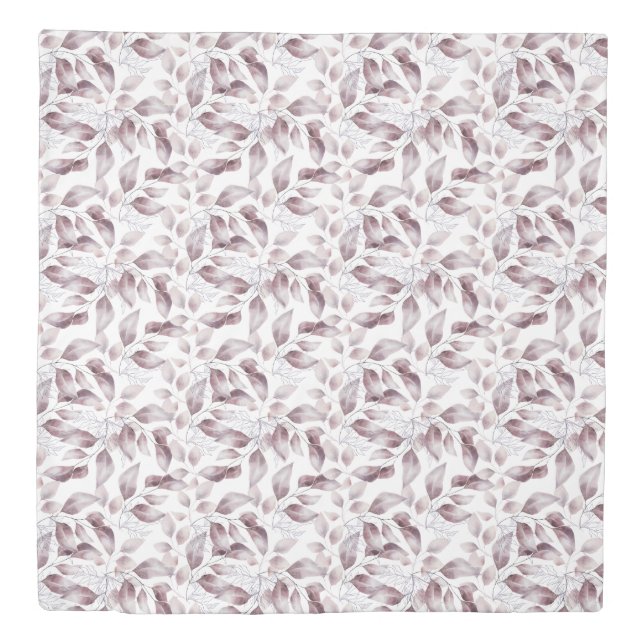 whimsical mauve fall foliage duvet cover (Front)