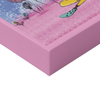 Whimsical meditating girl illustration Gift Box Faux Canvas Print