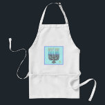 Whimsical Menorah Cloth Adult Apron<br><div class="desc">This Whimsical Menorah Cloth Adult Apron is perfect for all your Hanukkah gatherings and festivities.
Matching paper napkins,  paper coasters,  glass coasters,  and paper gift tags also available in this design.</div>