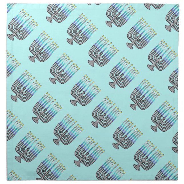 Whimsical Menorahs Cloth Napkin (Front)