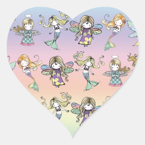 Whimsical Mermaid and Fairy Stickers