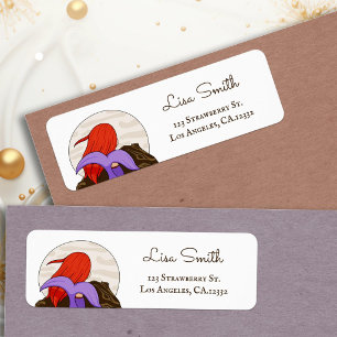 Whimsical Mermaid and Moon Return Address Label