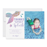 Whimsical Mermaid Birthday Party Photo Thank You Card Whimsical Mermaid Birthday Party Photo Thank You Card