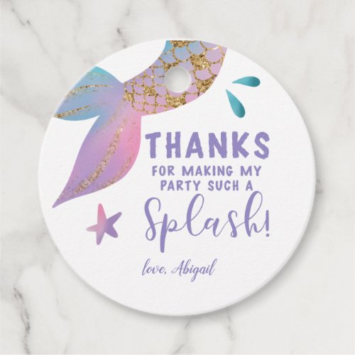 Whimsical Mermaid Birthday Party Thank You Favor Tags