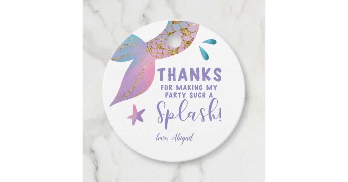 Whimsical Mermaid Birthday Party Thank You Favor Tags ...