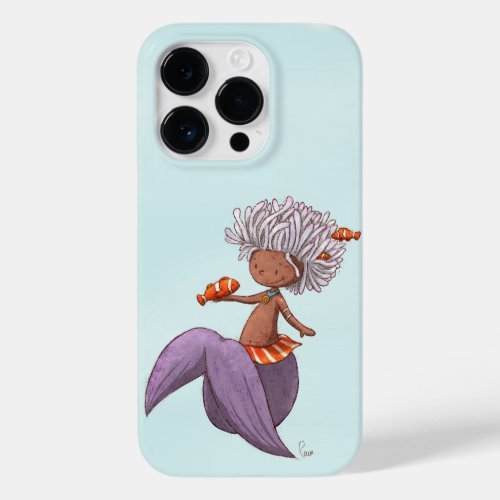 Whimsical  Mermaid Clown Fish Anemone Illustration Case_Mate iPhone 14 Pro Case