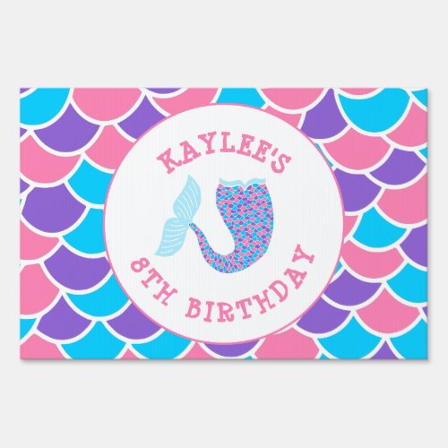 Whimsical Mermaid Fairytale Birthday Party Sign