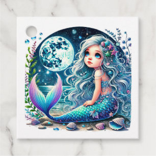 Whimsical Mermaid Girl Birthday Party Thank You Favor Tags