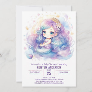 Whimsical Mermaid Magic Baby Shower Invitation