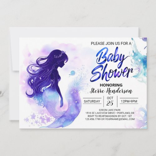 Whimsical Mermaid Magic Baby Shower Invitation
