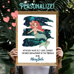 Whimsical Mermaid Motivational  Poster