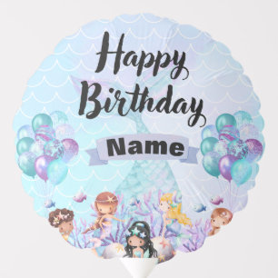 Whimsical Mermaid Party Decor – Blue & Purple Balloon