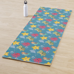 Whimsical mermaid rainbow sea birthday party yoga mat