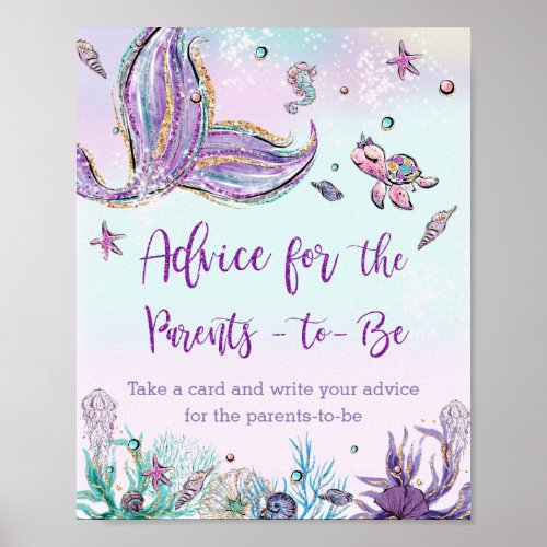 Whimsical Mermaid Tail Advice for Parents to Be Poster