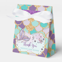 Whimsical Mermaid Tail Baby Shower Girl Thank You Favor Box