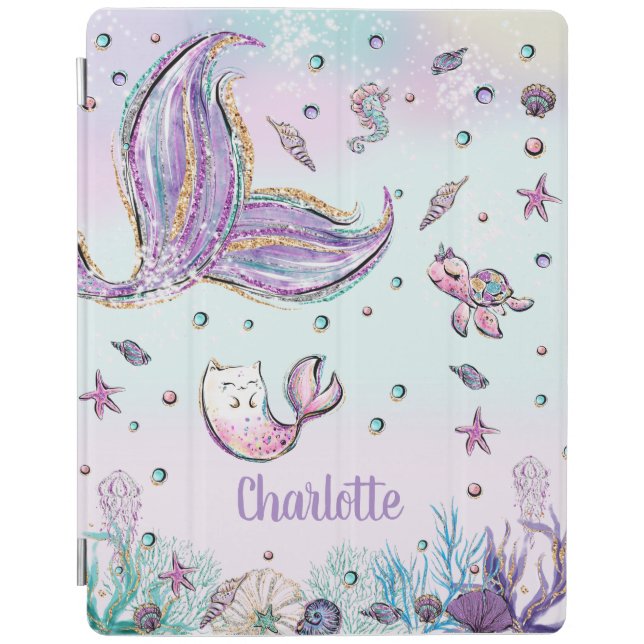 Whimsical Mermaid Tail Mercat Under the Sea iPad Smart Cover (Front)