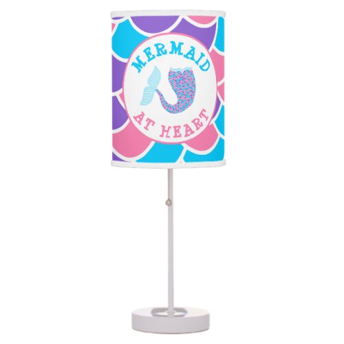 Whimsical Mermaid Tail Pink Purple and Blue Table Lamp