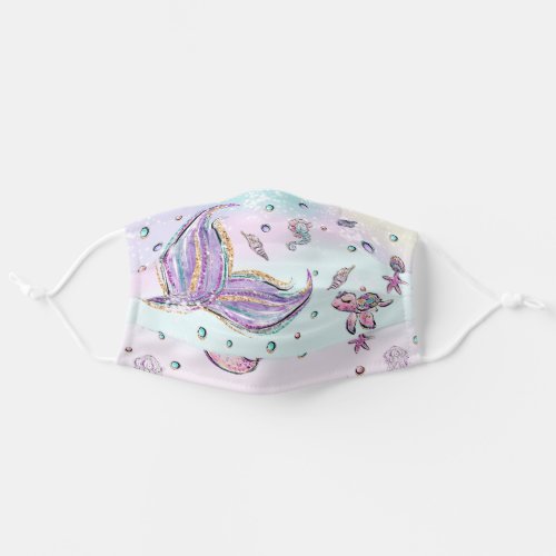 Whimsical Mermaid Tail Under the Sea Ocean Adult Cloth Face Mask